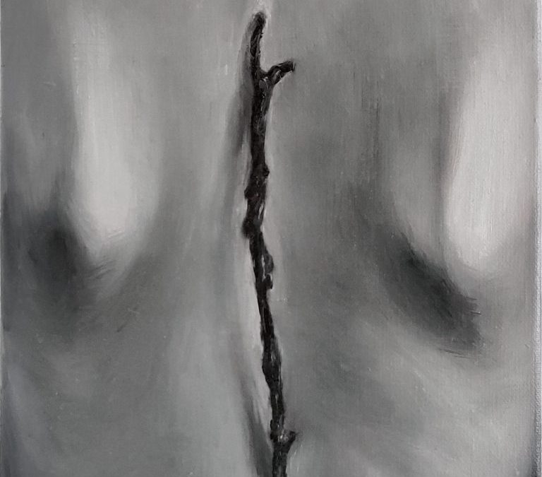 Elisa Tuohimaa, Spinal, 2022, öljy kankaalle, 25 x 20 cm