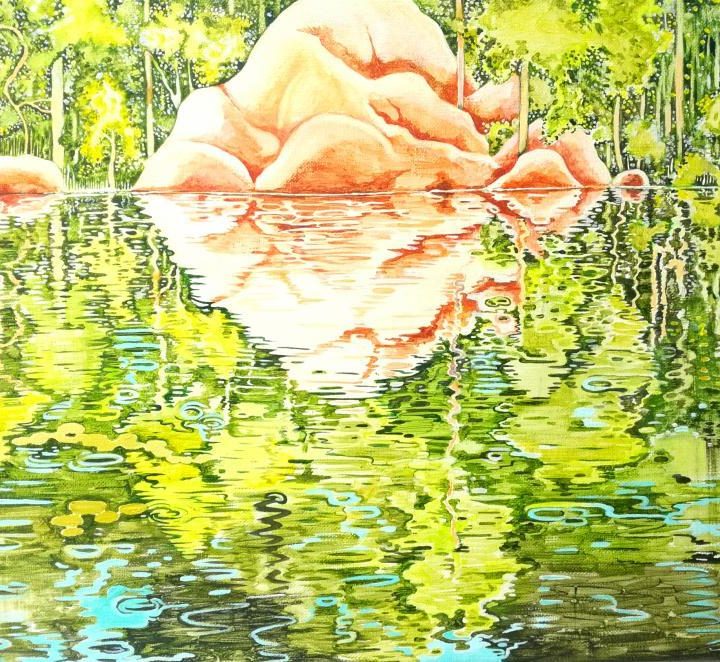 Sebastian Lindberg, näyttely Pintavärinä - maalauksia, teos Ambience.